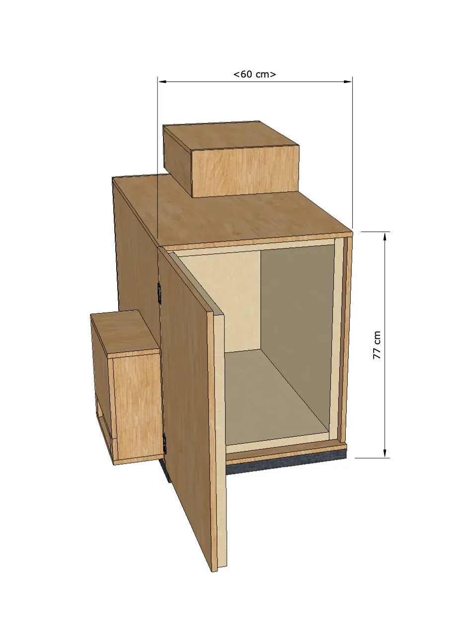 Early enclosure study showing the compressor and protected air opening