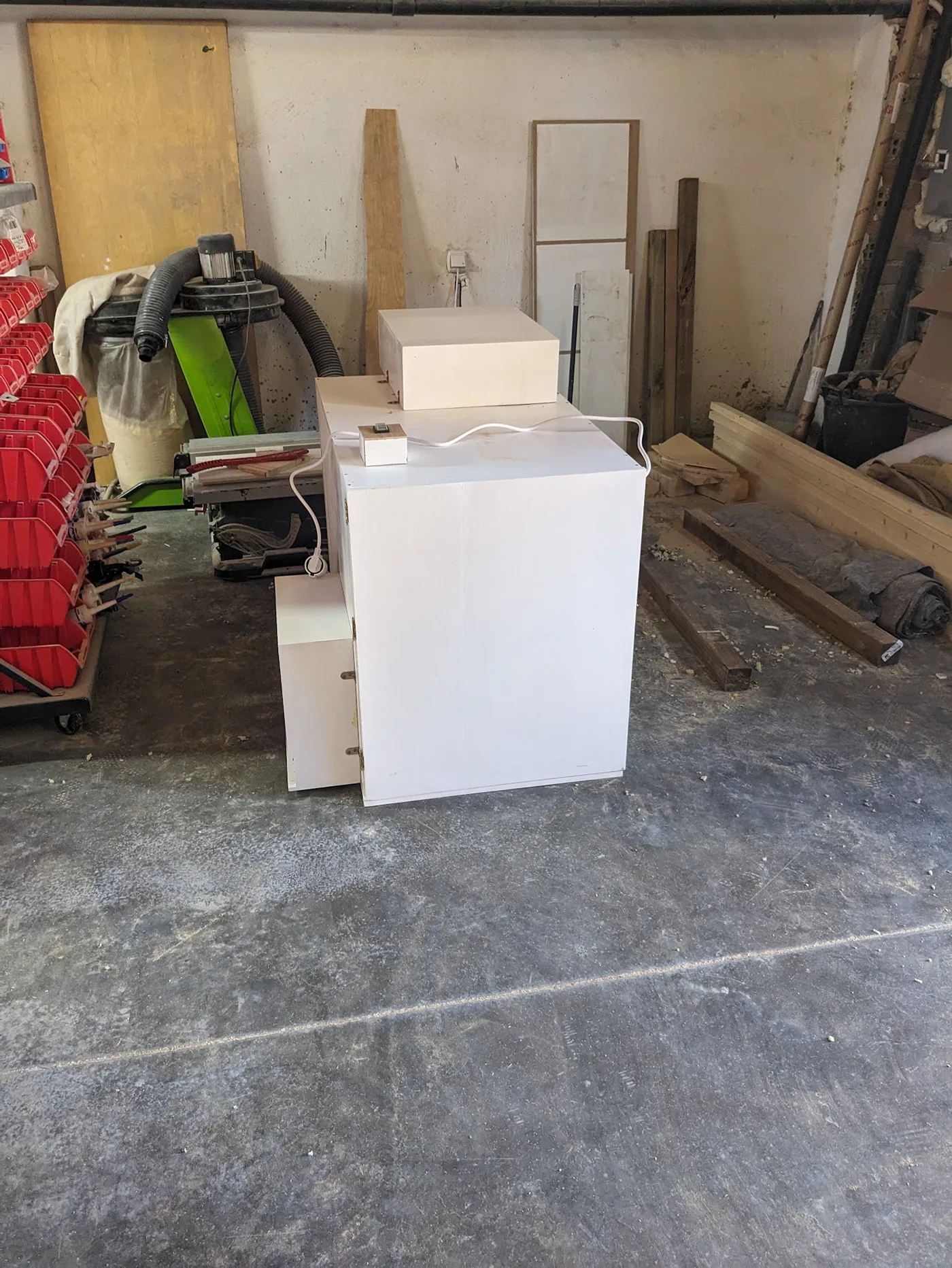 Completed enclosure in the workshop before installation