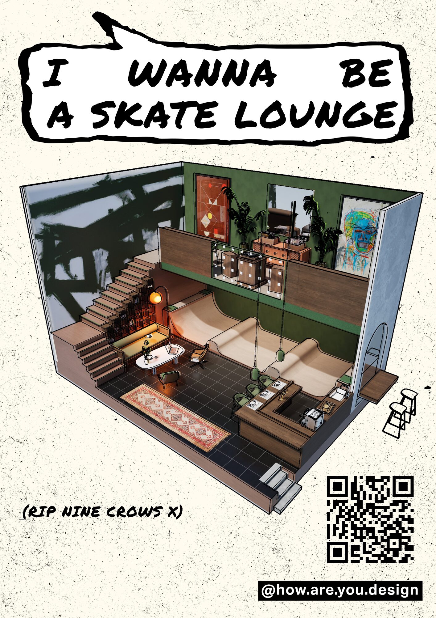 Full-resolution main poster: isometric cutaway with QR code