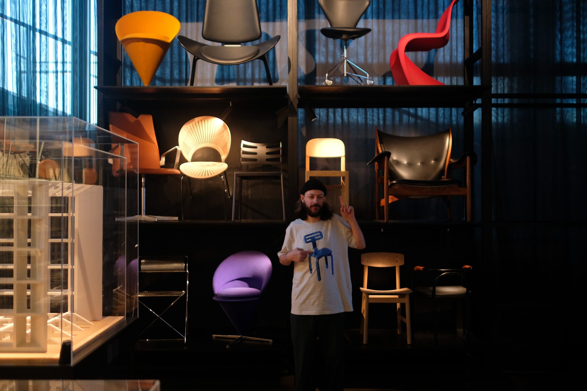 Designmuseum Danmark, surrounded by iconic chairs