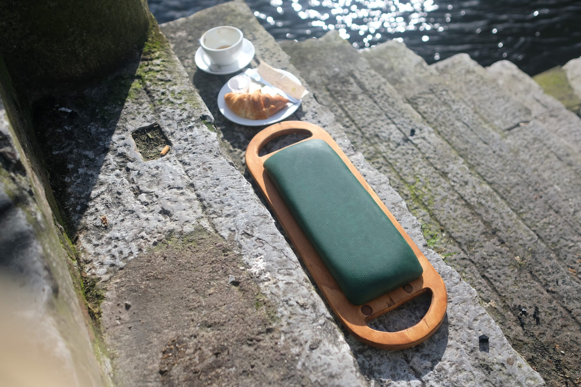StepSeat and food set side by side on the steps